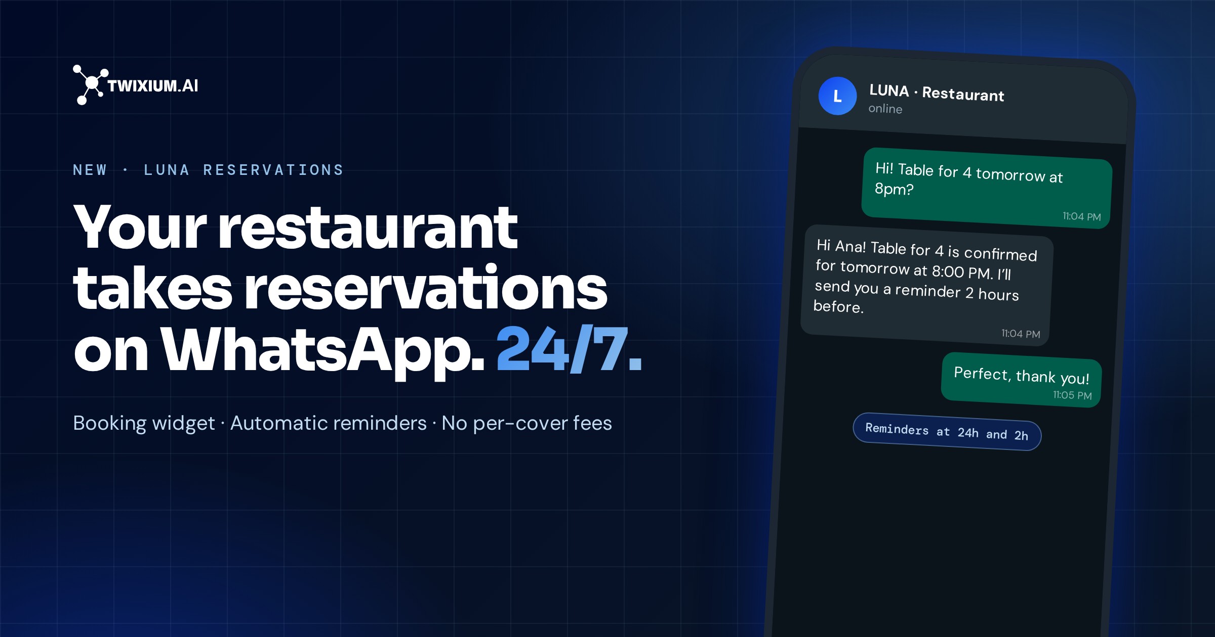 Restaurant Reservation System on WhatsApp: Fill Tables 24/7 Without Per-Cover Fees