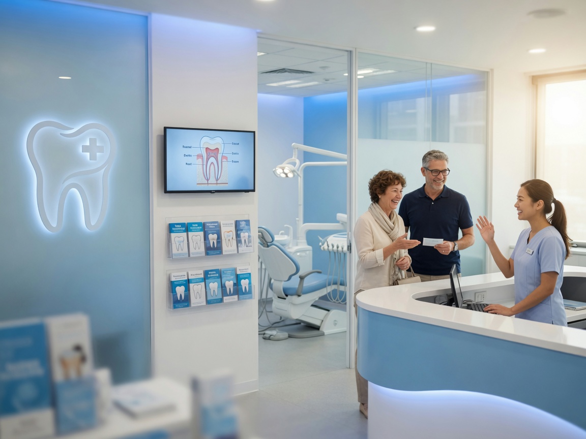 Modern dental office reception